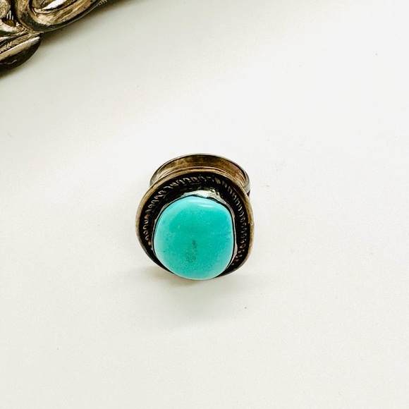 🔥 Gorgeous Vintage Turquoise Signed Sterling Ring - Picture 15 of 16